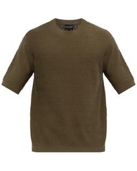 Emporio Armani - Textured Short-Sleeve T-Shirt - Lyst