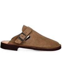 Fracap - Buckle-Fastening Suede Mules - Lyst