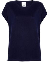 Allude - Round-neck Fine-knit Top - Lyst