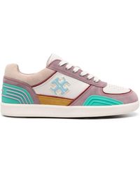 Tory Burch - Clover Court Colour-block Leather Sneakers - Lyst