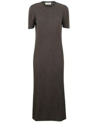 Lisa Yang - Ribbed-Knit Short-Sleeve Maxi Dress - Lyst