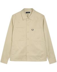 Fred Perry - Logo-Embroidered Shirt Jacket - Lyst