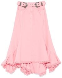 Marques'Almeida - Flared Midi-Rok Verfraaid Met Ceintuur - Lyst