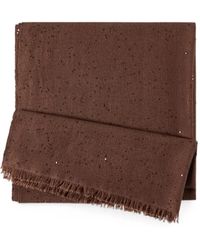 Brunello Cucinelli - Sciarpa Ricamo Paillettes - Lyst