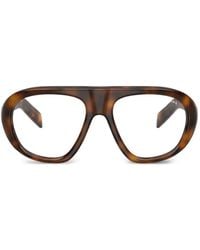 Prada - Tortoiseshell-Effect Pilot-Frame Sunglasses - Lyst
