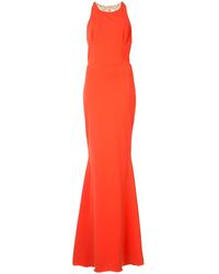 Marchesa notte Vestito con schiena decorata - Giallo