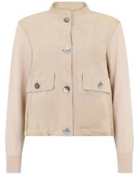 Moorer - Chaqueta De Ante Con Botones - Lyst