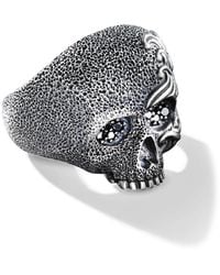 David Yurman Waves Diamond Skull Ring - Multicolour
