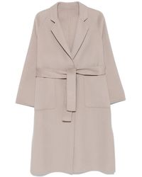 SEA WING - Belted Button-Cuff Coat - Lyst