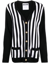 Moschino - Cardigan en maille nervurée à rayures - Lyst