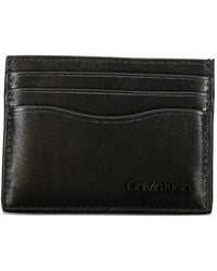 Calvin Klein - Embossed-Logo Leather Card Holder - Lyst