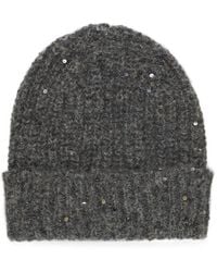 Panicale - Sequin-Embellished Ribbed Beanie Hat - Lyst