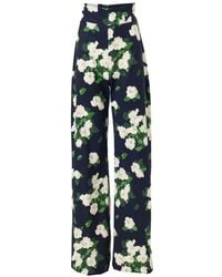 Carolina Herrera - Rose-Print Trousers - Lyst