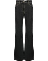 Moschino Jeans - Jean droit taille haute à patch logo - Lyst