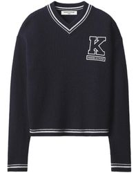 Maison Kitsuné - Logo-Patch V-Neck Sweater - Lyst