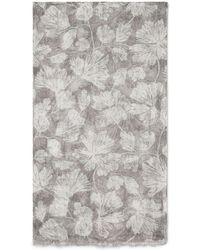Brunello Cucinelli - Floral-print Linen Scarf - Lyst