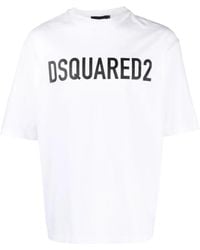 DSquared² - Katoenen T-Shirt Met Logoprint - Lyst