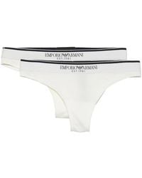 Emporio Armani - Logo-Waistband Thongs Set - Lyst