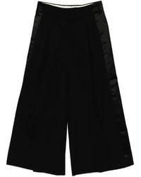 Comme des Garçons - Satin-Panelled Pleated Trousers - Lyst