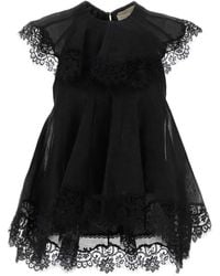 Zimmermann - Ascent Lace-Trim Flutter Top - Lyst