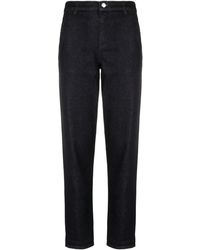 Emporio Armani - Logo-Embroidered Tapered-Leg Jeans - Lyst