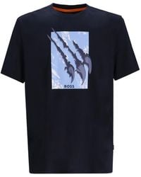 BOSS - Graphic-Print Crew-Neck T-Shirt - Lyst