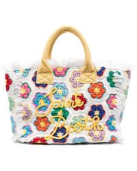 Mc2 Saint Barth - Vanity Floral-embroidered Beach Bag - Lyst