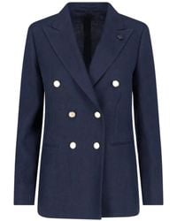 Lardini - Double-Breasted Button Blazer - Lyst