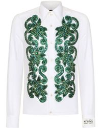 Dolce & Gabbana - Popeline Overhemd Met Borduurwerk - Lyst