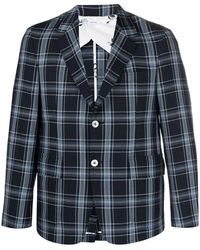 Thom Browne - Checked Virgin Wool Blend Blazer - Lyst