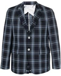 Thom Browne - Checked Virgin Wool Blend Blazer - Lyst