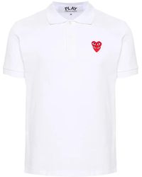 COMME DES GARÇONS PLAY - Heart-Patch Cotton Polo Shirt - Lyst