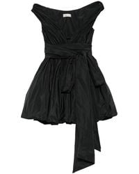 Blumarine - Robe Courte Froncée À Détail De Nœud - Lyst