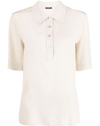 JOSEPH - Short-sleeve Silk Polo Shirt - Lyst
