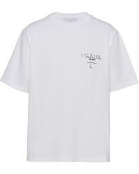 Prada - T-shirt en coton à logo embossé - Lyst