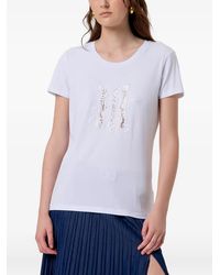 Fracomina - Embroidered Faux-Pearl T-Shirt - Lyst