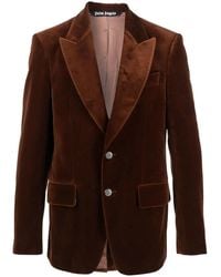Palm Angels - Single-Breasted Velvet Blazer - Lyst