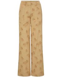 Veronica Beard - Cole Floral-Jacquard Wide-Leg Trousers - Lyst