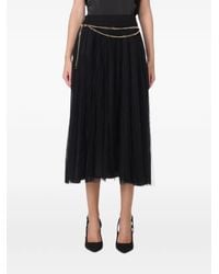 Elisabetta Franchi - Pleated Tulle Midi Skirt - Lyst