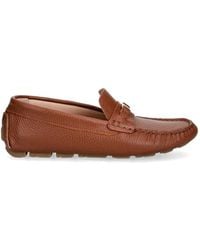Pollini - Logo-Plaque Pebbled-Leather Loafers - Lyst