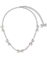 Self-Portrait - Crystal Bow Necklace - Lyst
