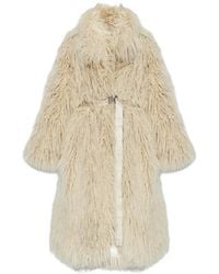Off-White c/o Virgil Abloh - Faux-Fur-Mantel Mit Gürtel - Lyst