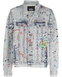 Mostly Heard Rarely Seen - Paint-embroidered Denim Jacket - Lyst