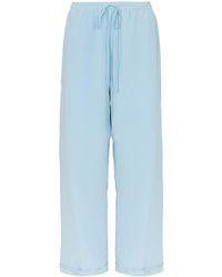 Jacquemus Wide Leg Silk Trousers - Blue