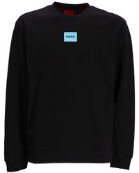 HUGO - Katoenen Sweater Met Logo-applicatie - Lyst