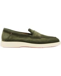 Santoni - Penny-Detail Suede Loafers - Lyst