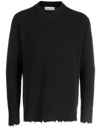 Laneus - Distressed Crew-Neck Wool Jumper - Lyst