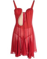 Nensi Dojaka - Abito mini in tulle rosso - Lyst