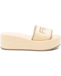 Fendi - Logo-Embroidered Sandals - Lyst