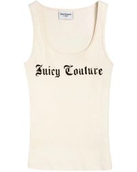 Juicy Couture - Geribbelde Tanktop Met Logoprint - Lyst